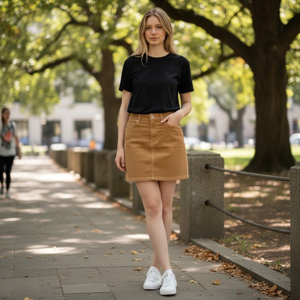 Levis‎ Icon Skirt 27 Tan New Corduroy Mid Rise Mini A46940059